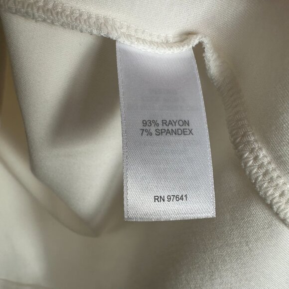 J. Jill Wearever Top Cream Ivory Draped Ruched Waist Round Neck Size Small - Picture 6 of 10